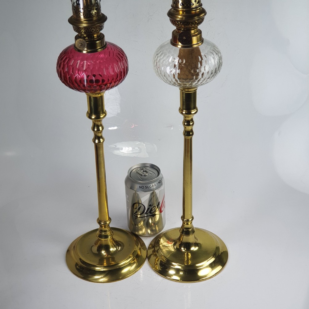 Stunning Pair Late Victorian Oil Lamps c1890 View VIII