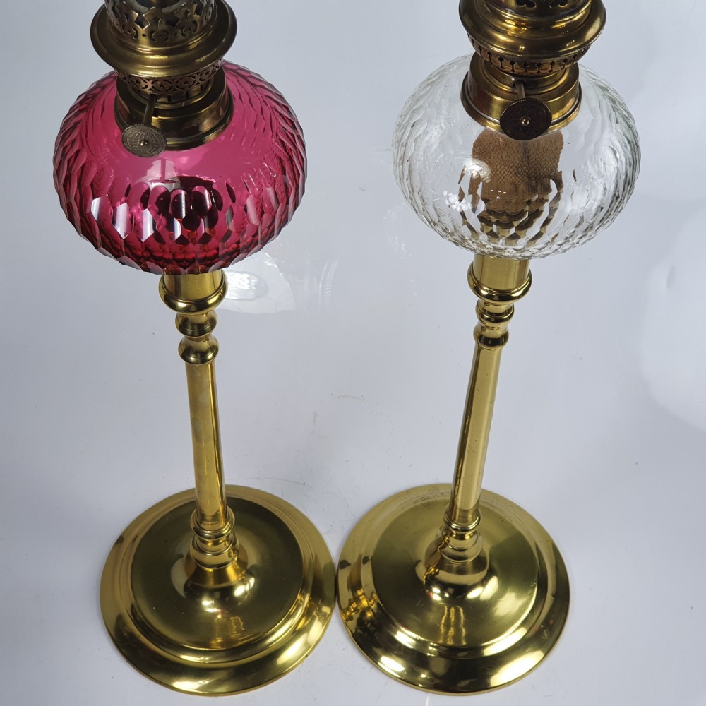 Stunning Pair Late Victorian Oil Lamps c1890 View XII