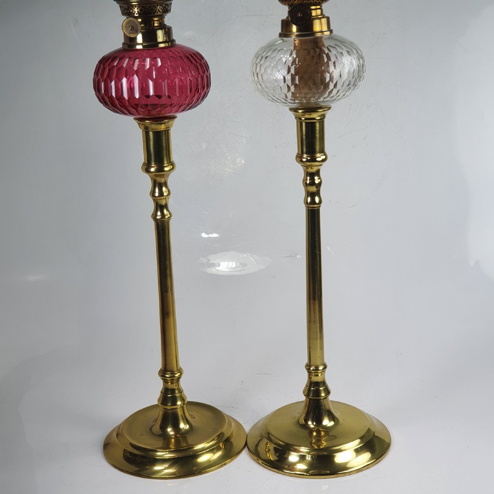 Stunning Pair Late Victorian Oil Lamps c1890 View XVI