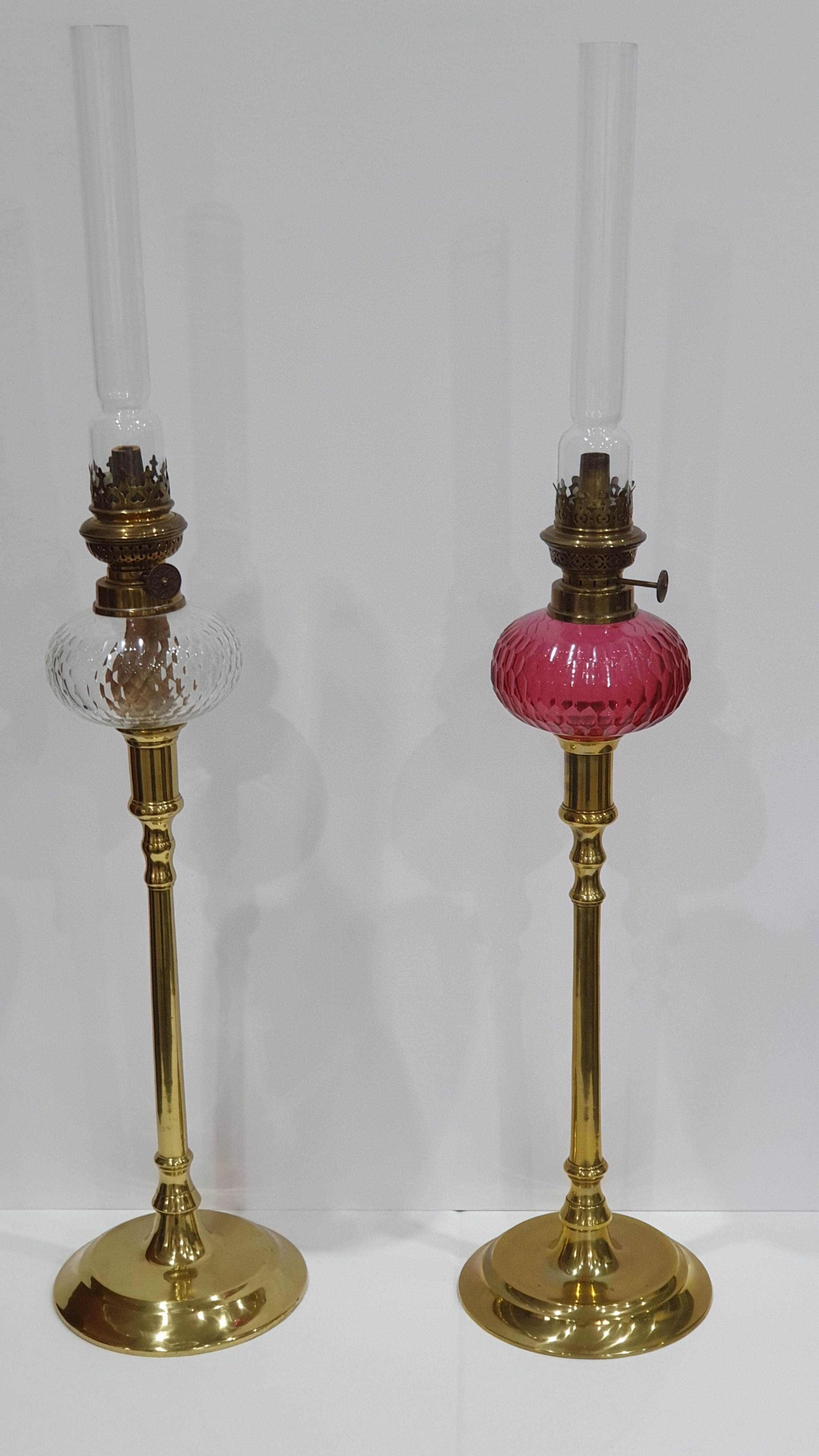 Stunning Pair Late Victorian Oil Lamps c1890