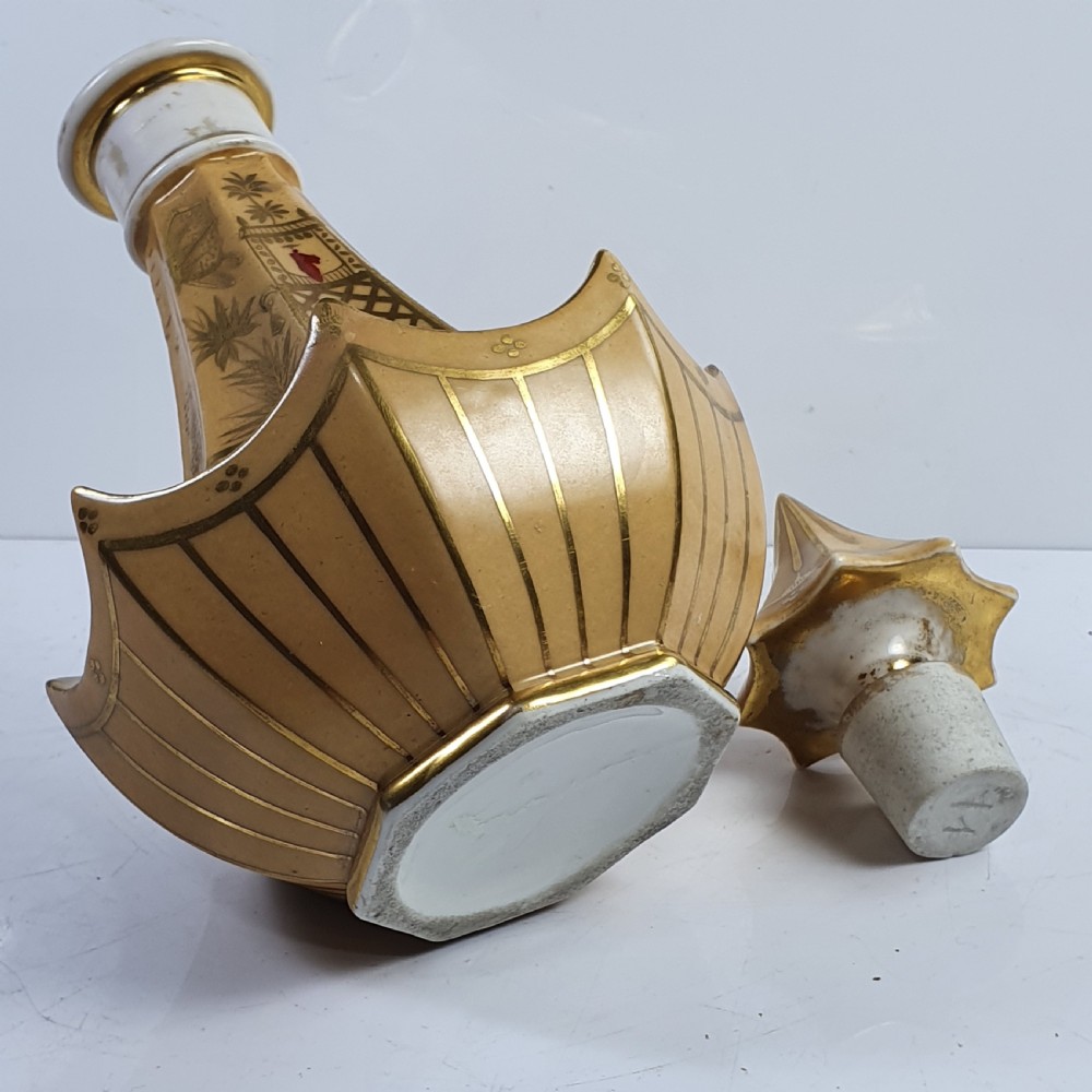 Rare  Large Pagoda Shape Porcelain Scent Bottle c1870 View X
