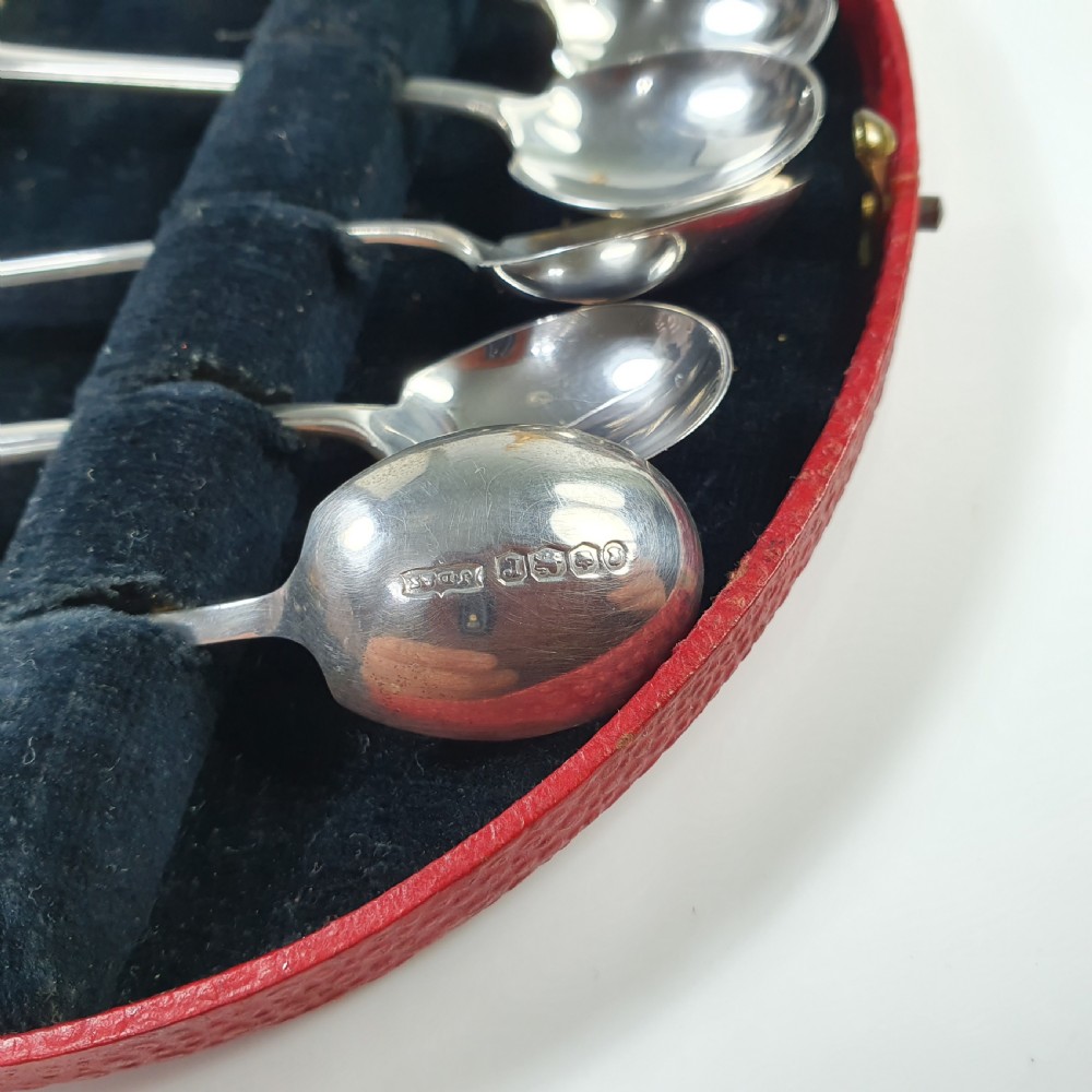 Delightful Art Deco Set of 6 x Sterling Silver Coffee Spoons Sheffield 1934 James Dixon & Sons View VI