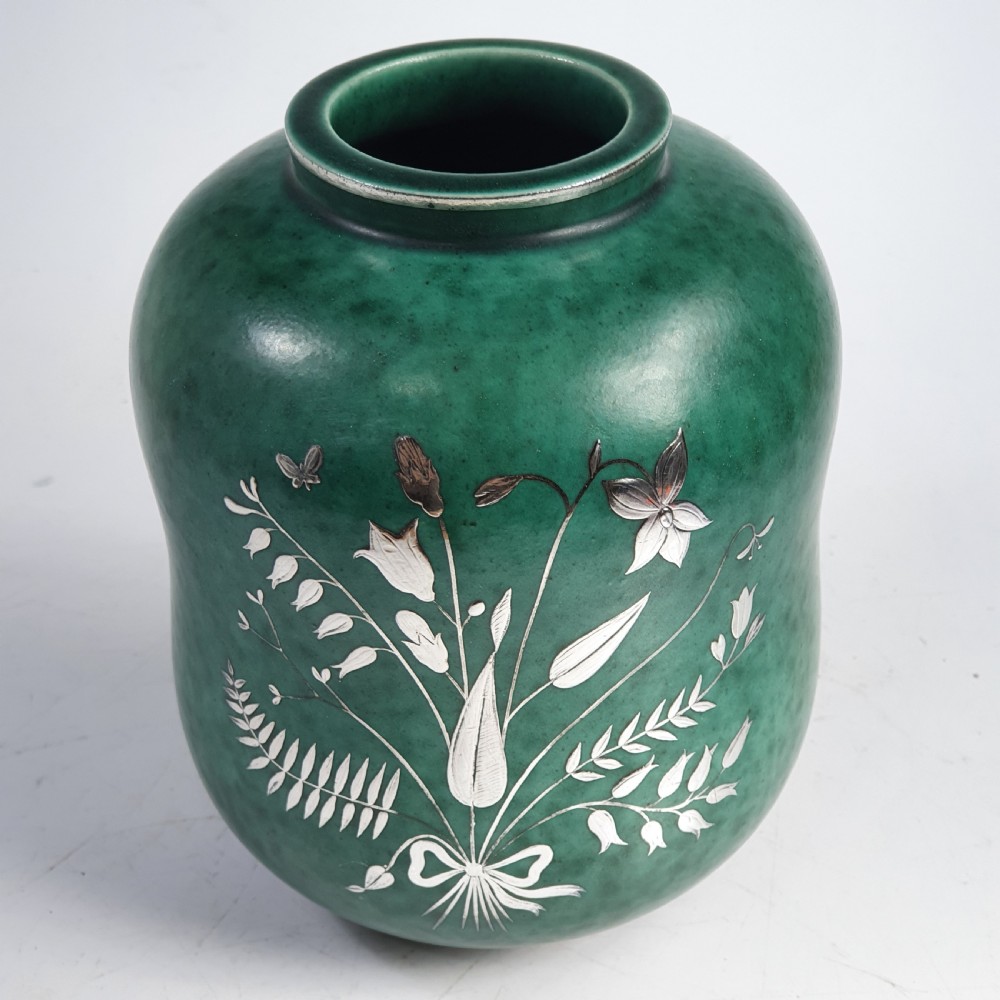 1930-40's Gustavsberg Argenta Sweden Pottery Vase View II
