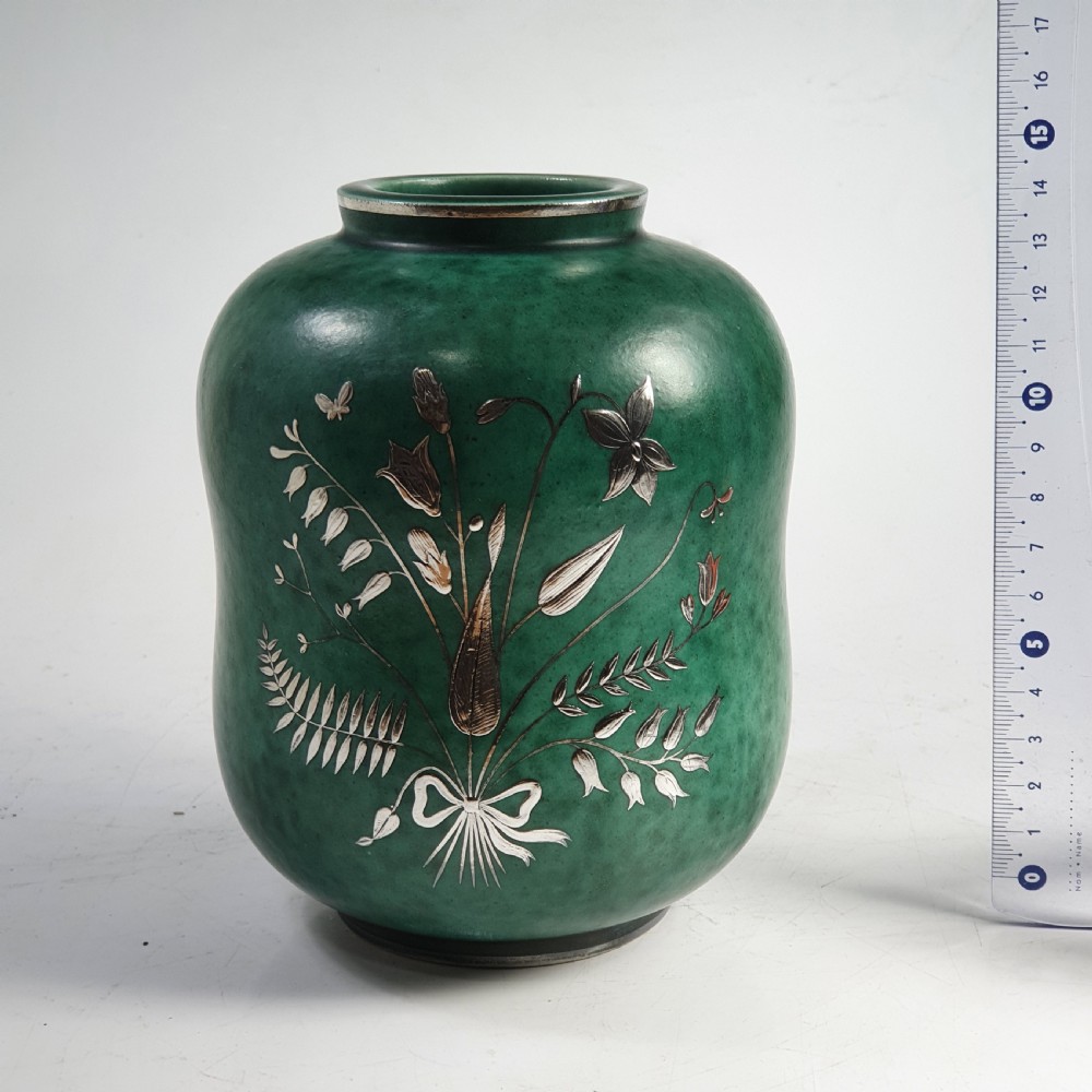 1930-40's Gustavsberg Argenta Sweden Pottery Vase View III