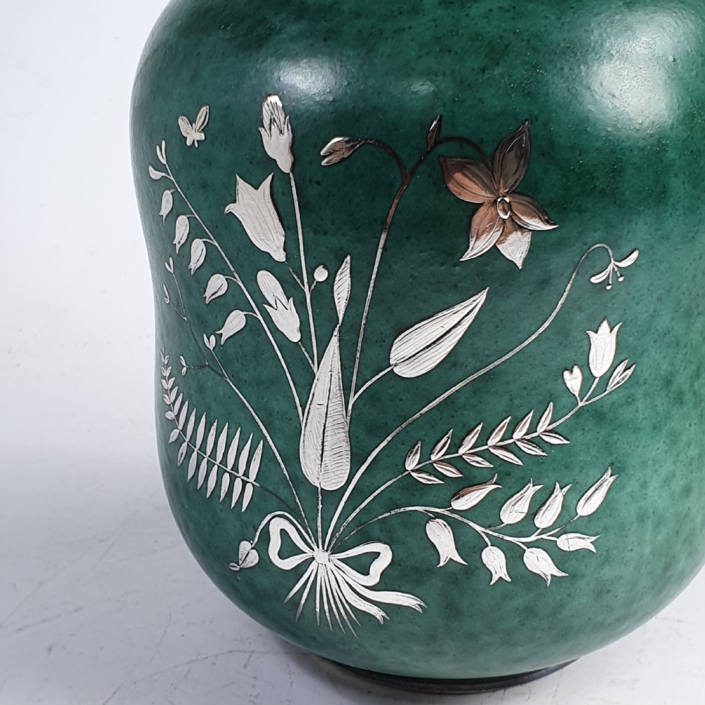 1930-40's Gustavsberg Argenta Sweden Pottery Vase View IV