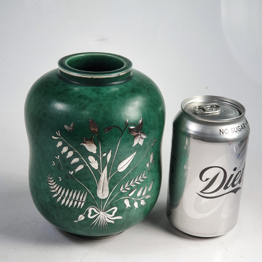 1930-40's Gustavsberg Argenta Sweden Pottery Vase View V