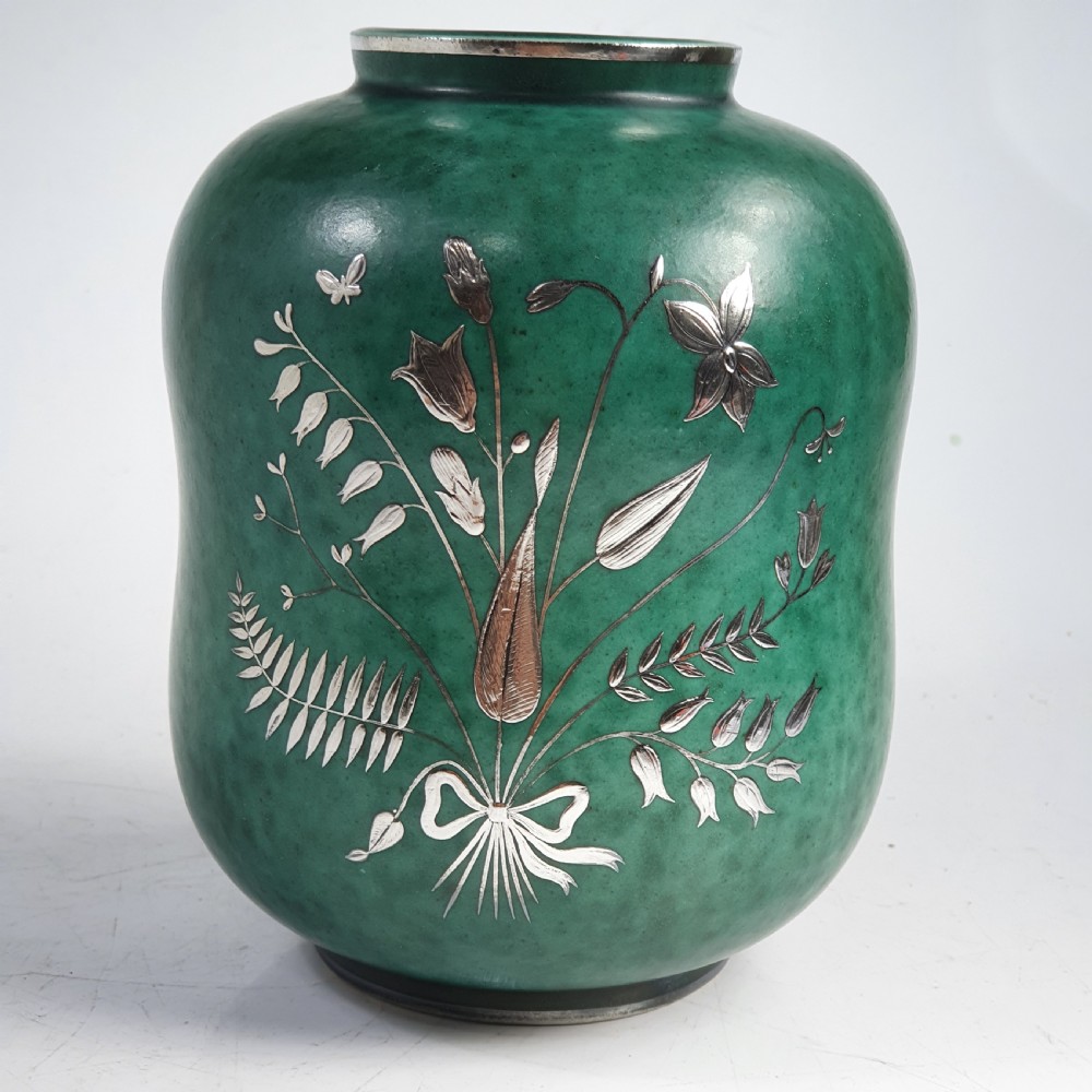 1930-40's Gustavsberg Argenta Sweden Pottery Vase