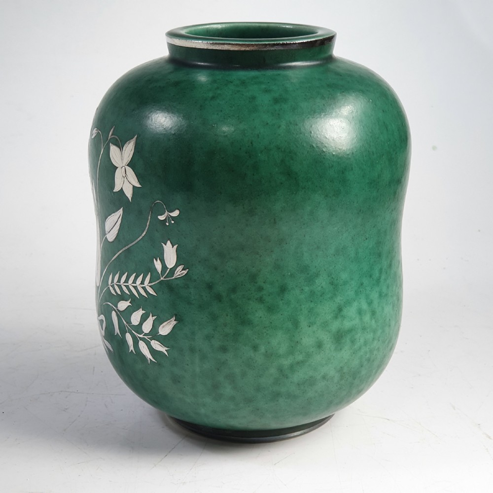 1930-40's Gustavsberg Argenta Sweden Pottery Vase View IX