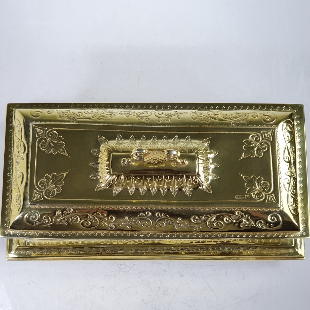 Exceptional Quality Large Silver Gilt Freedom Casket 67ozs Sheff 1906 View VII