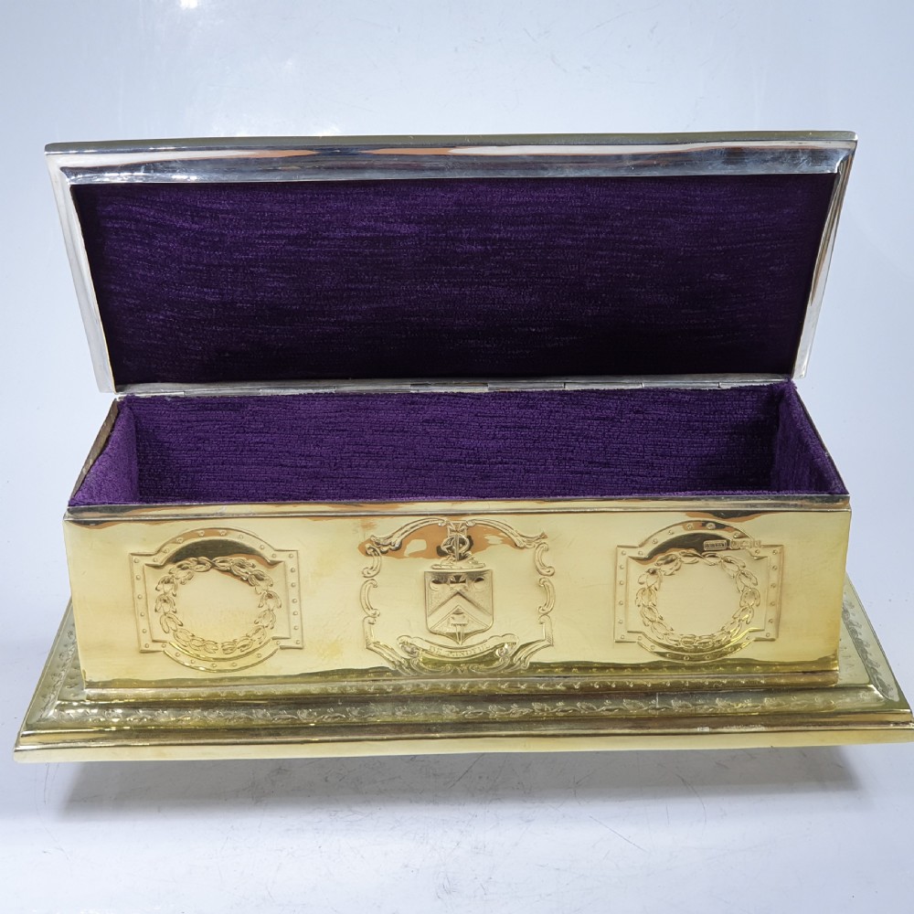 Exceptional Quality Large Silver Gilt Freedom Casket 67ozs Sheff 1906 View VIII