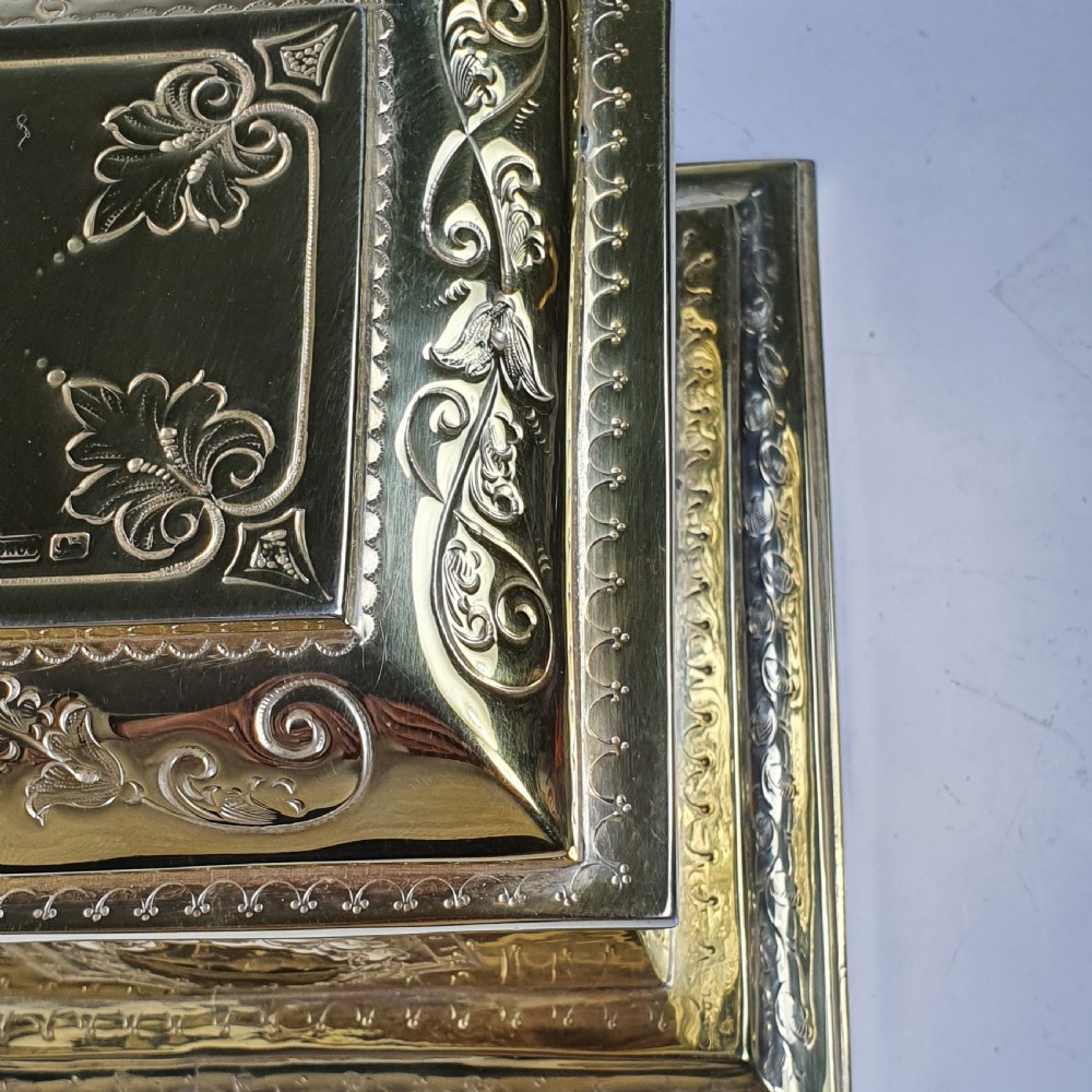Exceptional Quality Large Silver Gilt Freedom Casket 67ozs Sheff 1906 View XI