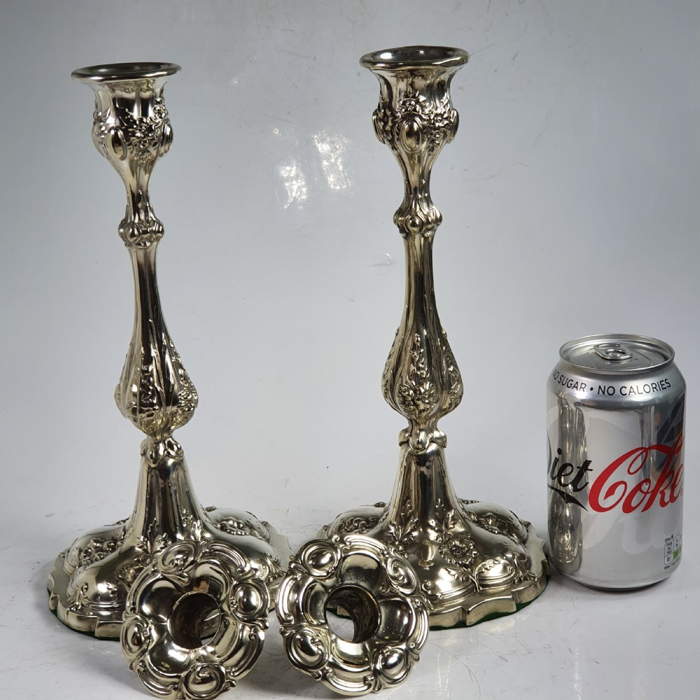 Exceptional Pair of 19thc SP Candlesticks View II
