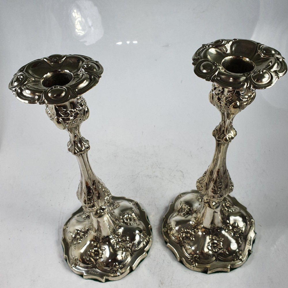 Exceptional Pair of 19thc SP Candlesticks View III