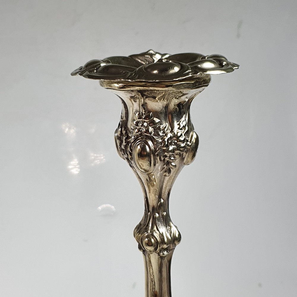 Exceptional Pair of 19thc SP Candlesticks View VIII