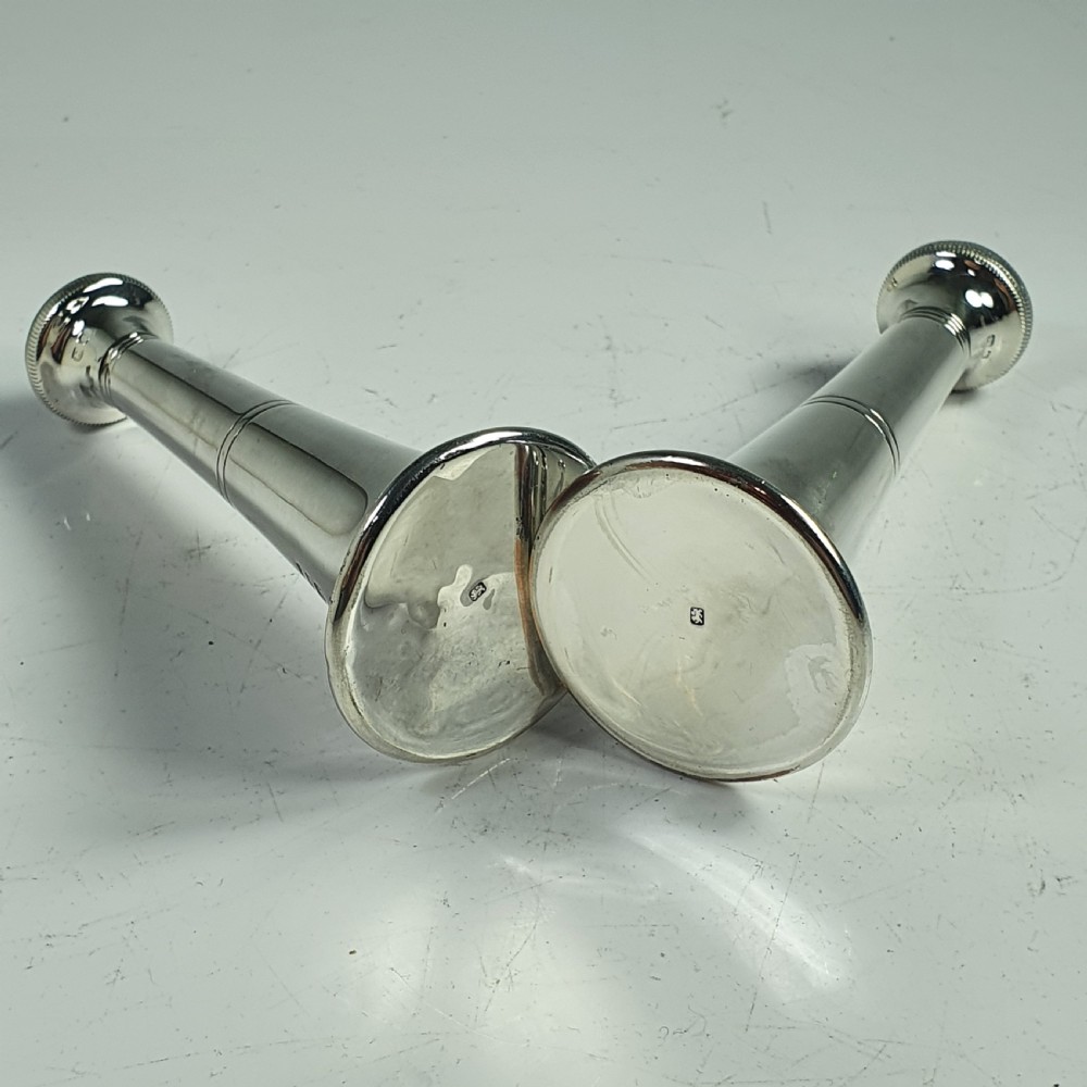 Stylish 1950s Garrard & Co Silver Conical Salt & Pepper Set View II