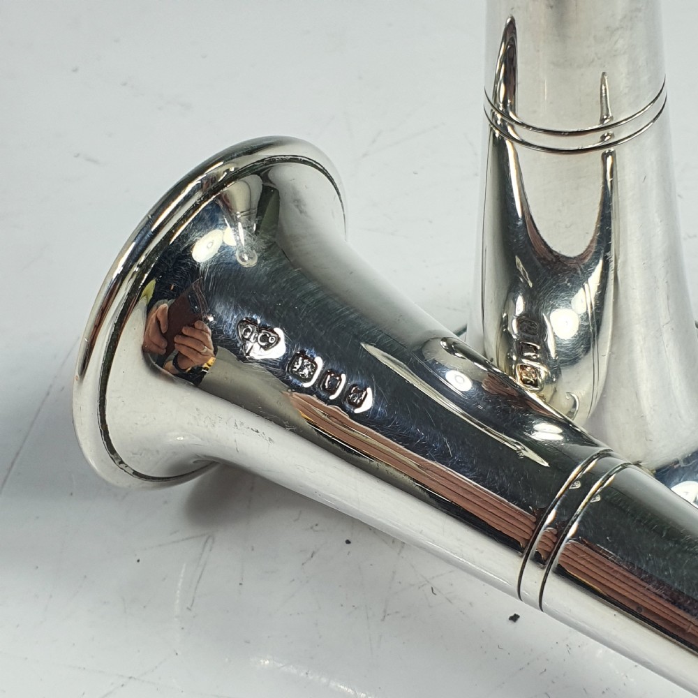 Stylish 1950s Garrard & Co Silver Conical Salt & Pepper Set View IV
