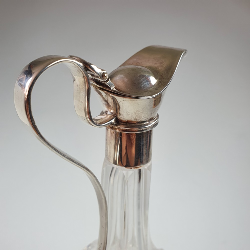 Exquisite Victorian Silver Top Cut Glass Oil Decanter c1846 View XI