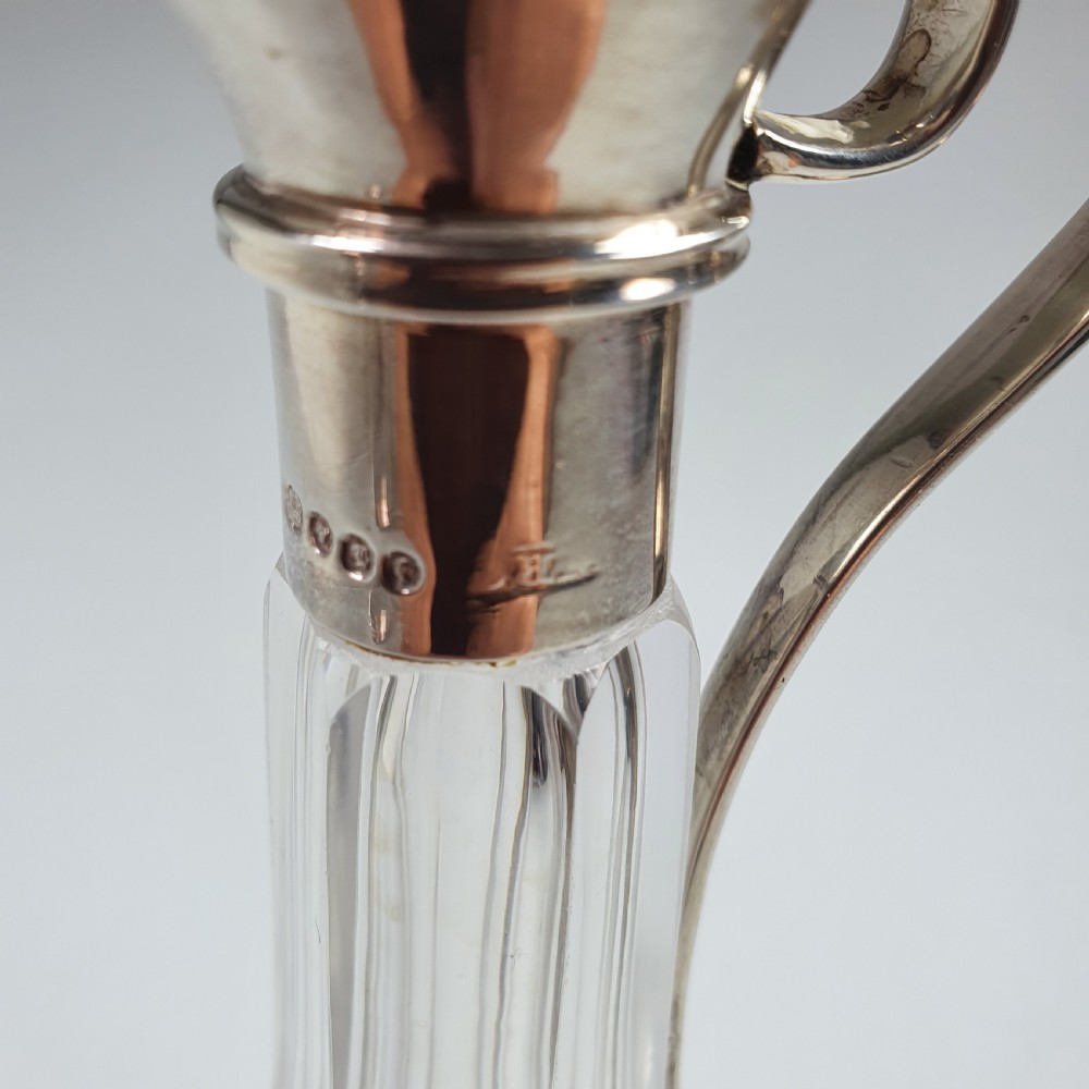 Exquisite Victorian Silver Top Cut Glass Oil Decanter c1846 View VII