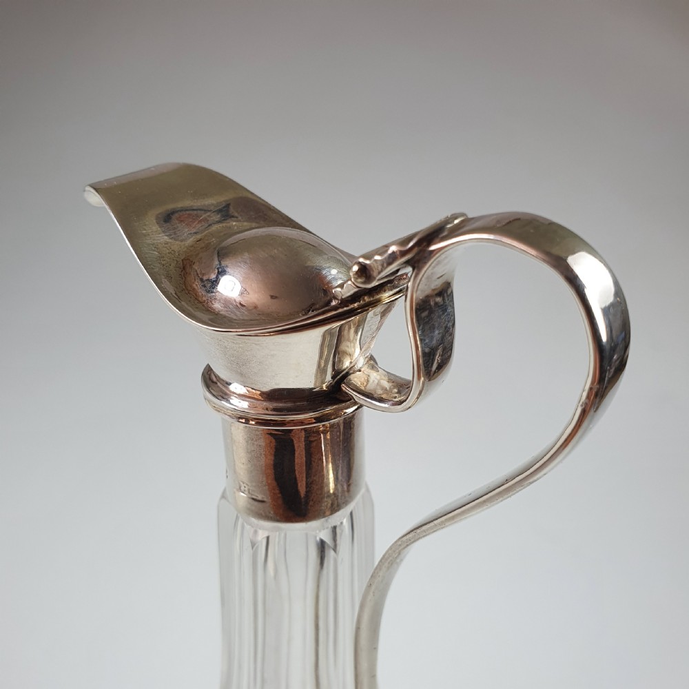 Exquisite Victorian Silver Top Cut Glass Oil Decanter c1846 View XII