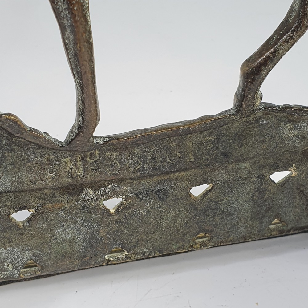 Rare Pair of Antique English Royal Edwardian Brass Chimney Ornaments ~ “King Edward VII & Queen Alexandra” View VIII