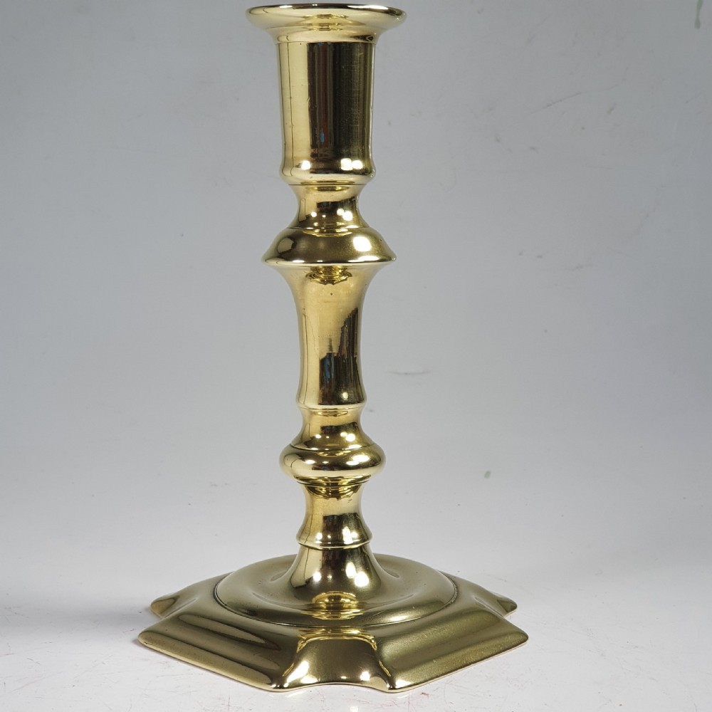 Beautiful Mid 18thc Brass Candlestick