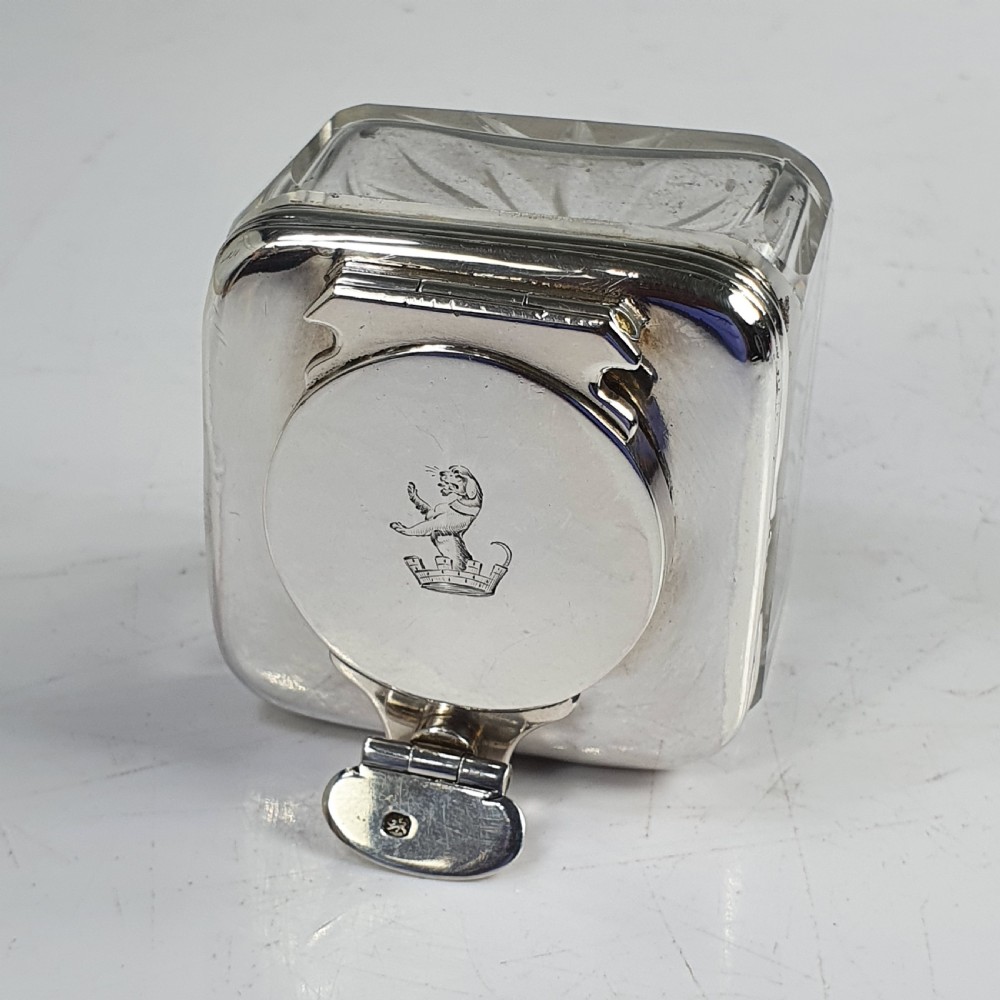 Fine Regency Silver Mounted Travelling Inkwell George Burrows Lon 1830 View IX