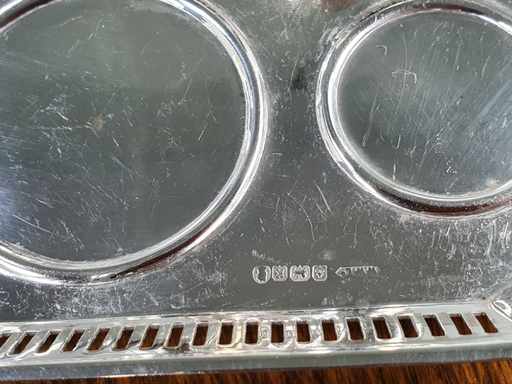 Beautiful Quality Antique Solid Silver Cruet Set & Tray 1934 View VII