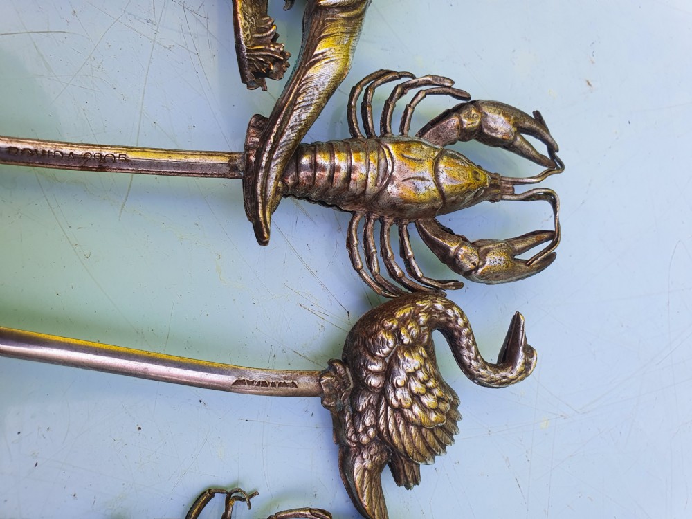 Rare Antique Set of 5 x French SP Skewers View III