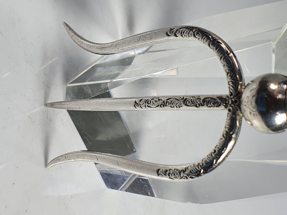 Beautiful Quality Victorian Silver & Mother of Pearl Bread Fork c1899 View VIII