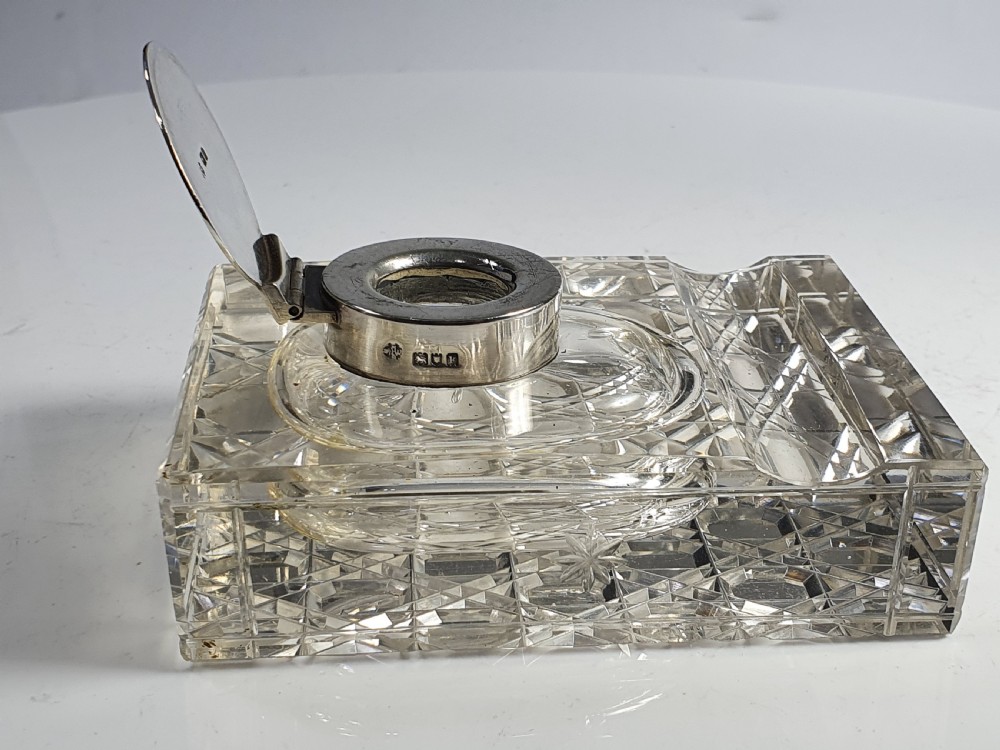 William Hutton & Son Silver & Cut Glass Ink Standish 1905 View V