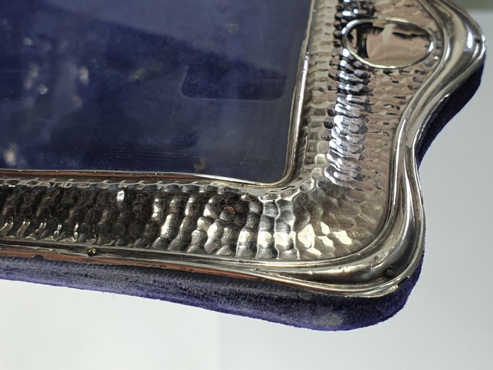 Fine Large Art Nouveau Silver Frame with Easel Back Stand - Birmingham 1914 Henry Matthews View II