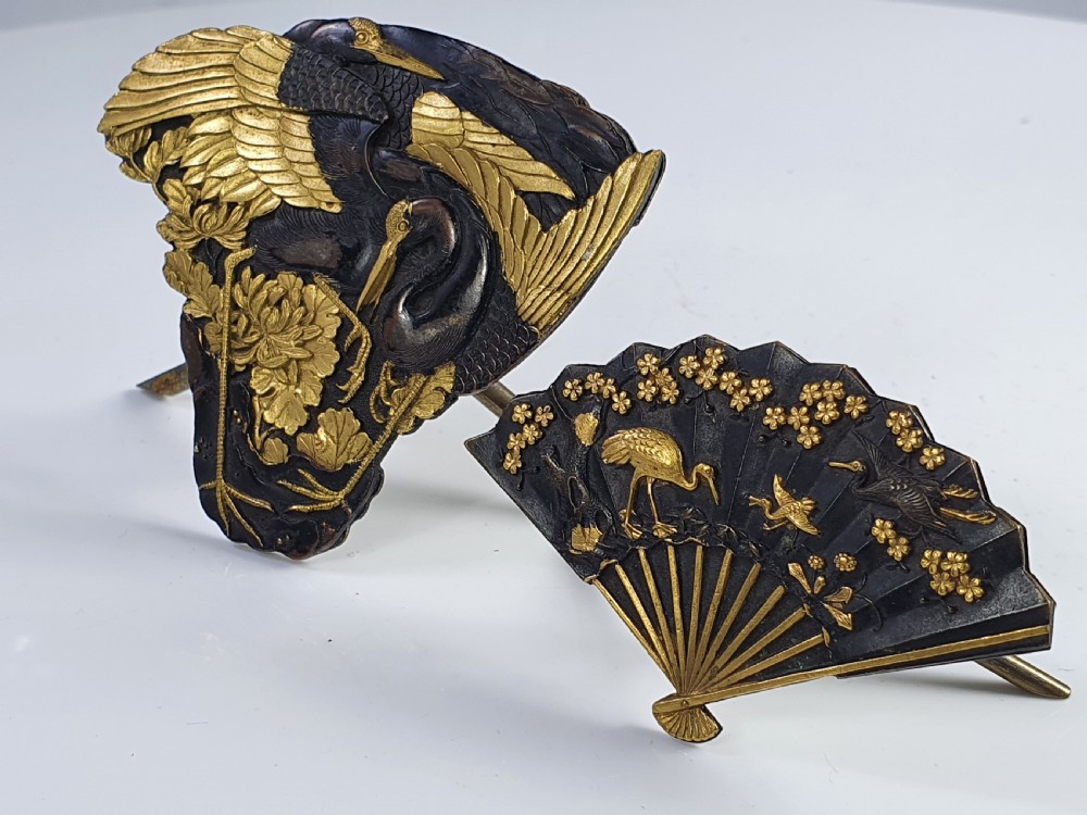Stunning Quality 19thc  Japanese SHAKUDO Mixed Metal  Menu Holder View V