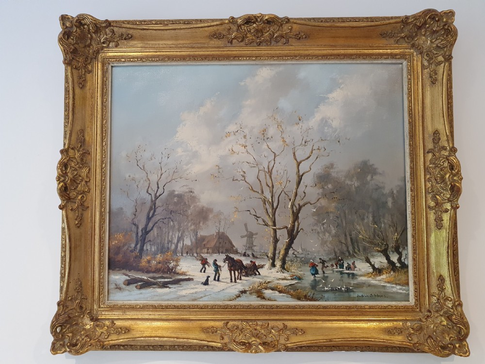 Signed Gudrun Sibbons  Old Master Style Landscape Oil Painting On Canvas c1950  65cm x 55cm