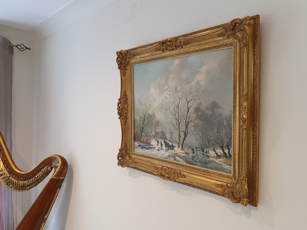 Signed Gudrun Sibbons  Old Master Style Landscape Oil Painting On Canvas c1950  65cm x 55cm View III