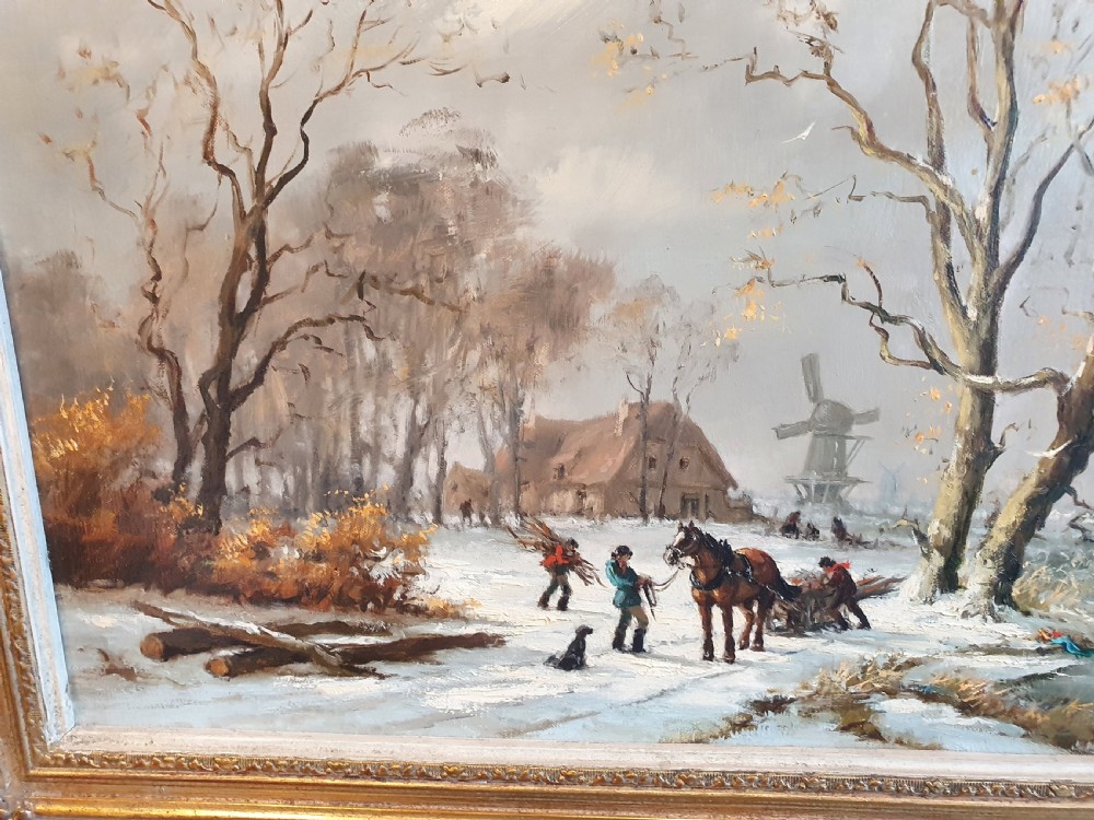 Signed Gudrun Sibbons  Old Master Style Landscape Oil Painting On Canvas c1950  65cm x 55cm View V