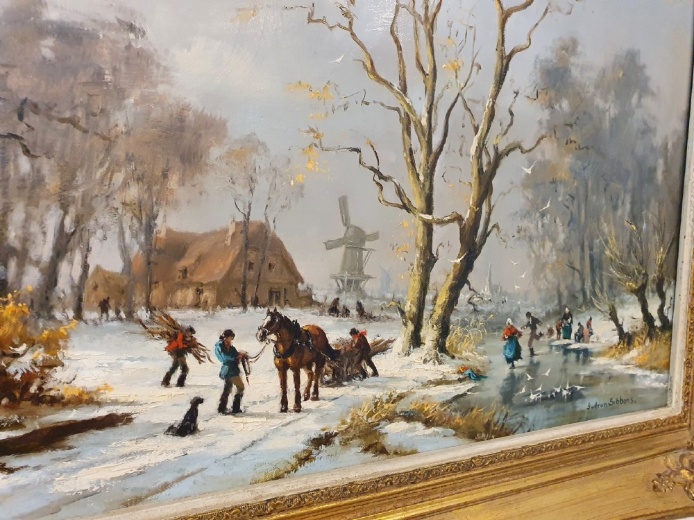 Signed Gudrun Sibbons  Old Master Style Landscape Oil Painting On Canvas c1950  65cm x 55cm View VII
