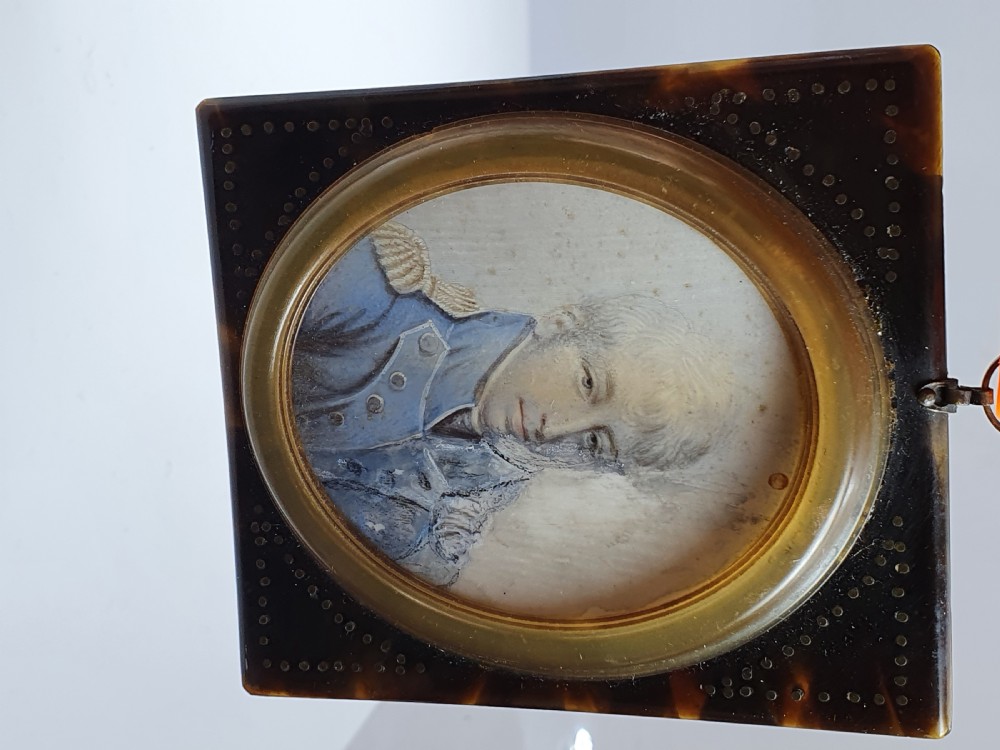 Fabulous Tortoiseshell & Horn Framed Miniature  c1790 View IX