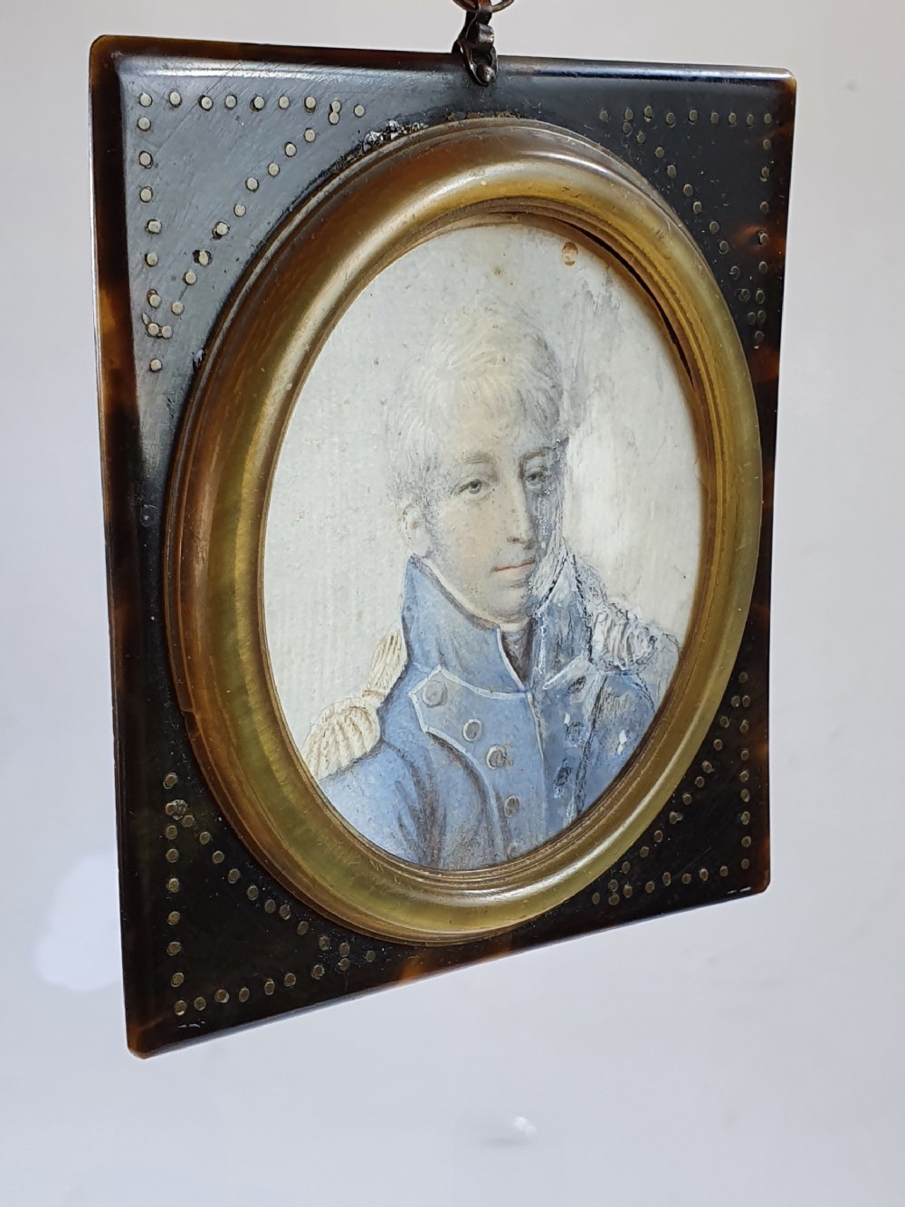 Fabulous Tortoiseshell & Horn Framed Miniature  c1790