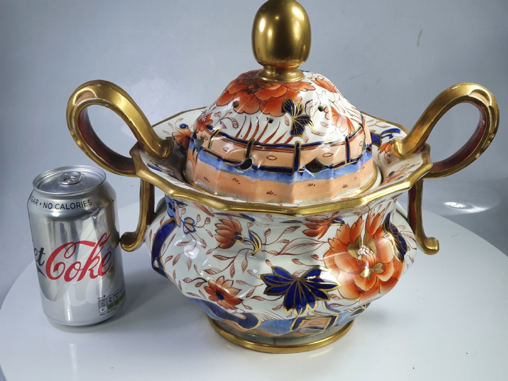Monumental Imari Ironstone Tureen, inner Lid & Cover c1820 - 32cm Wide View III