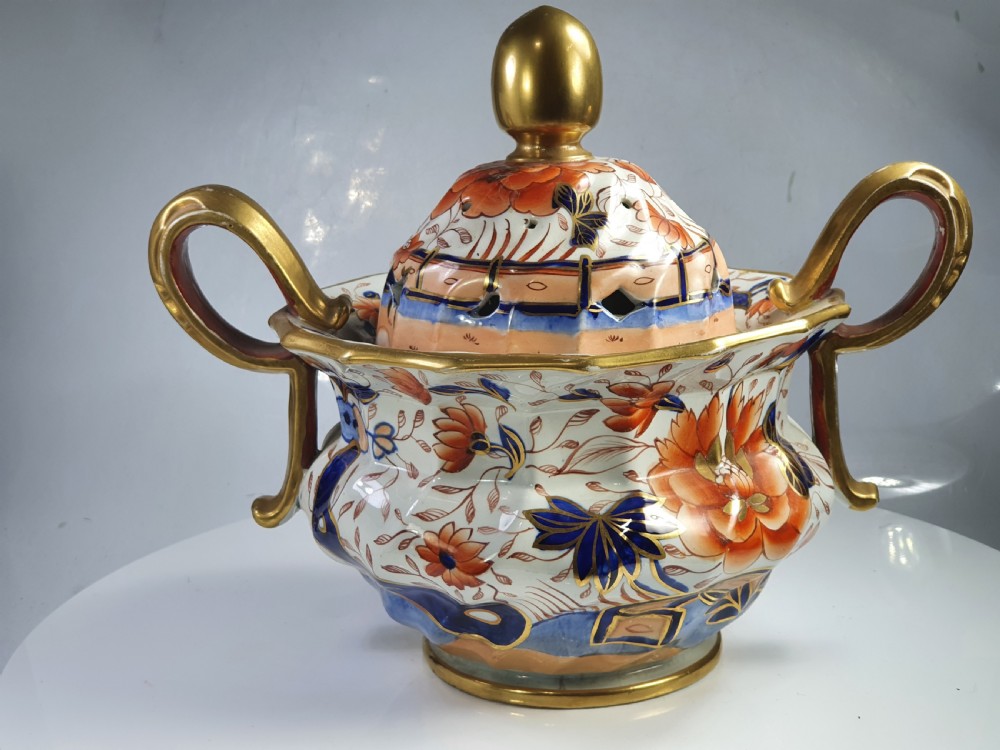 Monumental Imari Ironstone Tureen, inner Lid & Cover c1820 - 32cm Wide View V