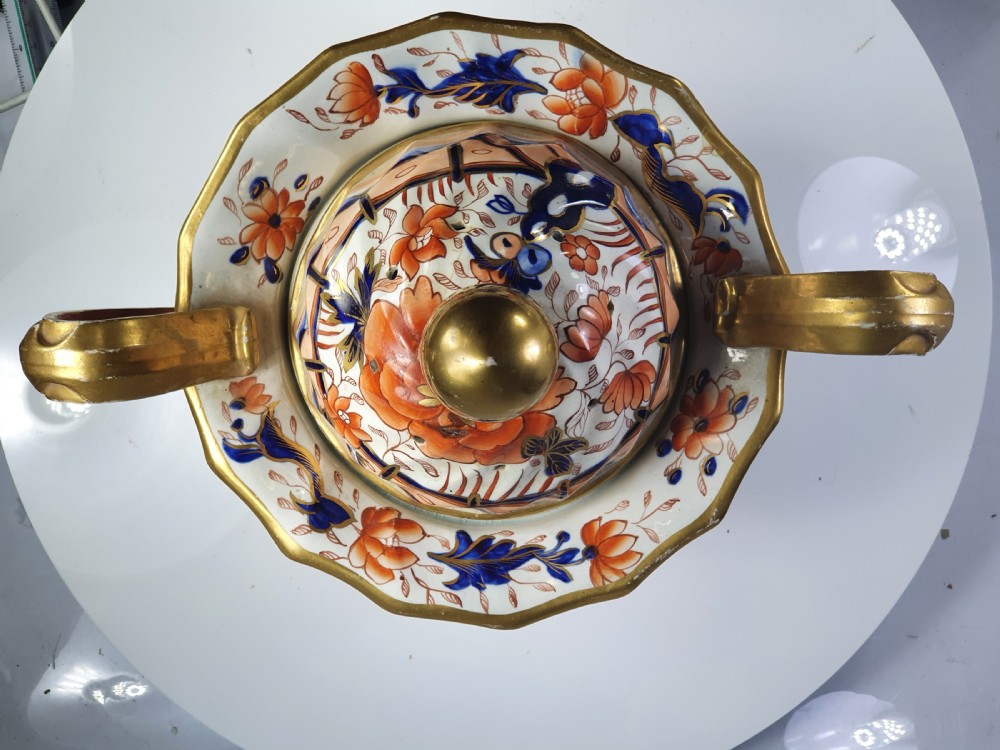 Monumental Imari Ironstone Tureen, inner Lid & Cover c1820 - 32cm Wide View XIII