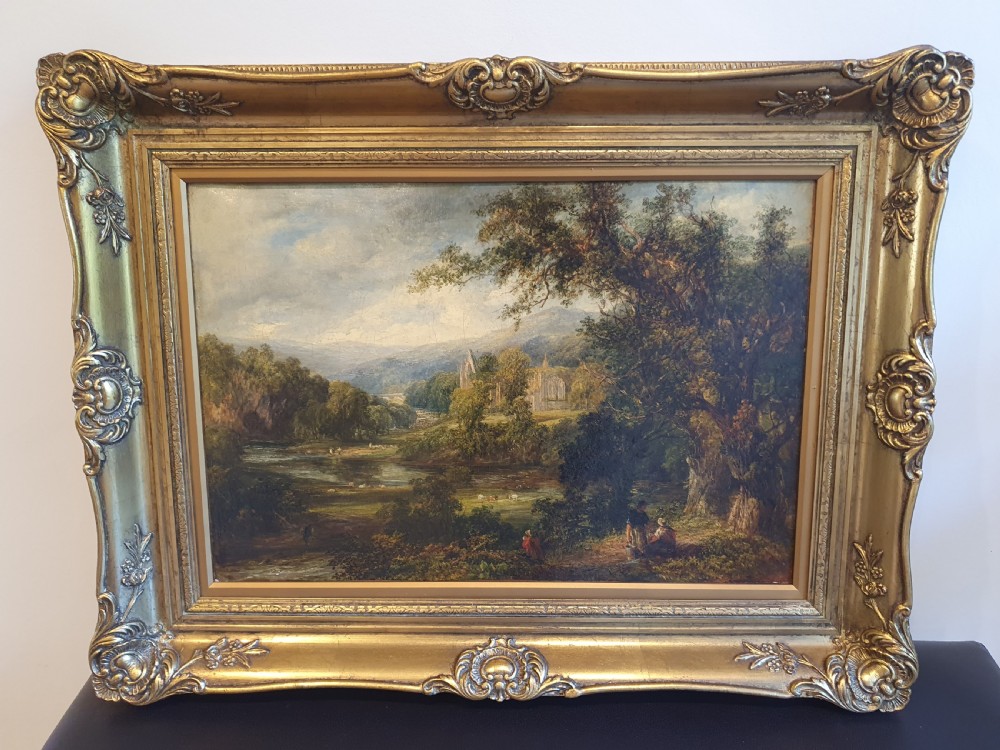 Exceptional Quality 19th  Century English School Oil on Canvas - Bolton Priory