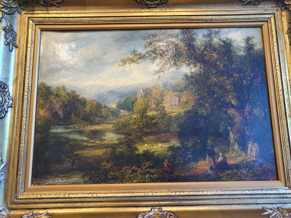 Exceptional Quality 19th  Century English School Oil on Canvas - Bolton Priory View V