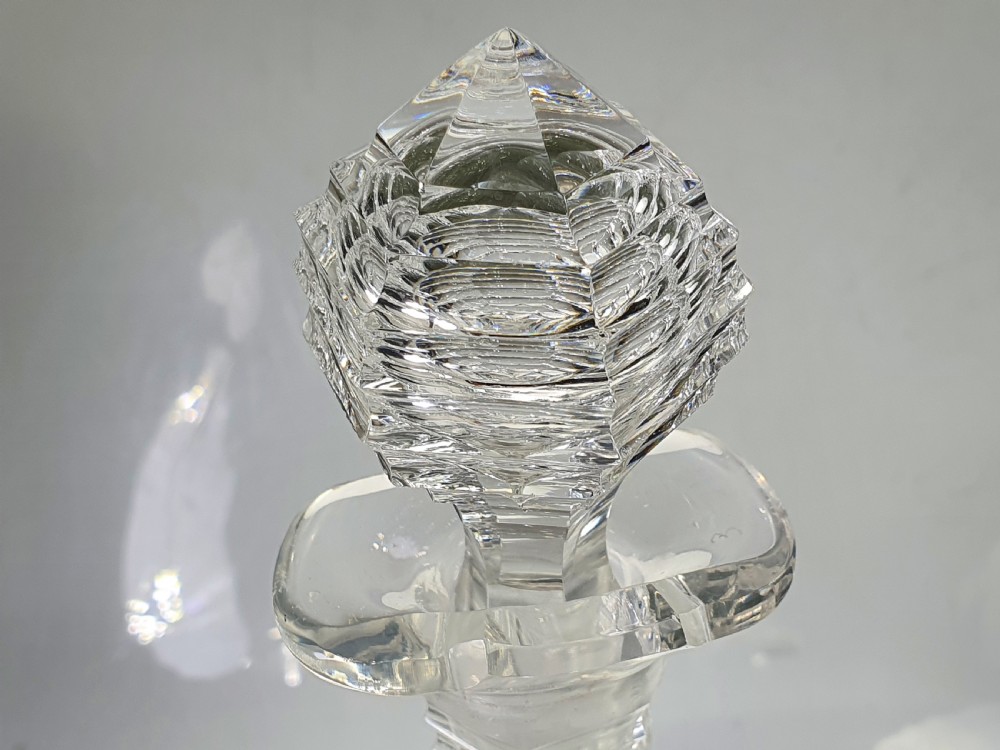 Stunning Large Georgian Pair of Heavy Elegant Cut Glass Decanters 37cm Tall View III