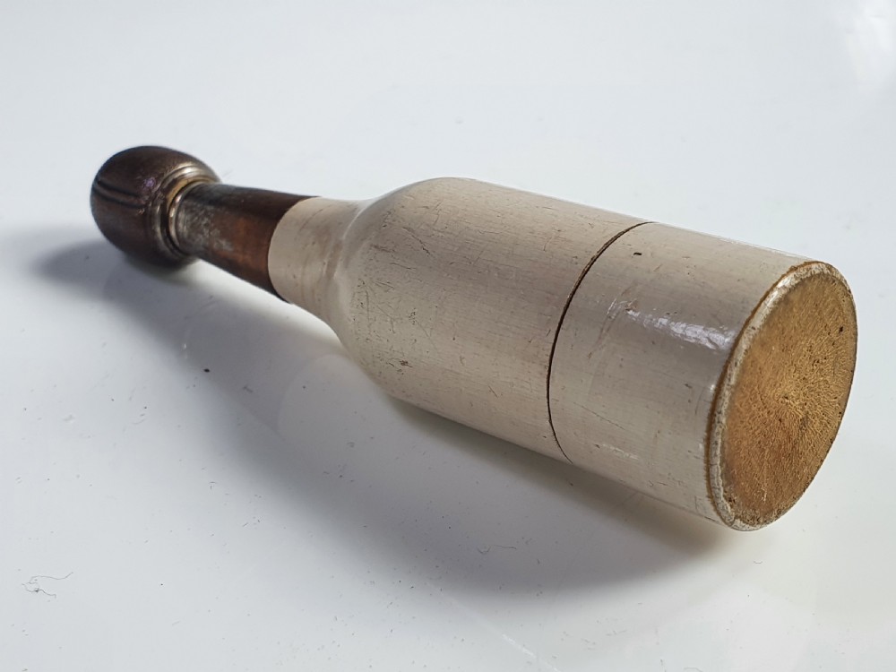 Rare Antique Sewing Etui Shaped as a Champagne Bottle c1900 View II