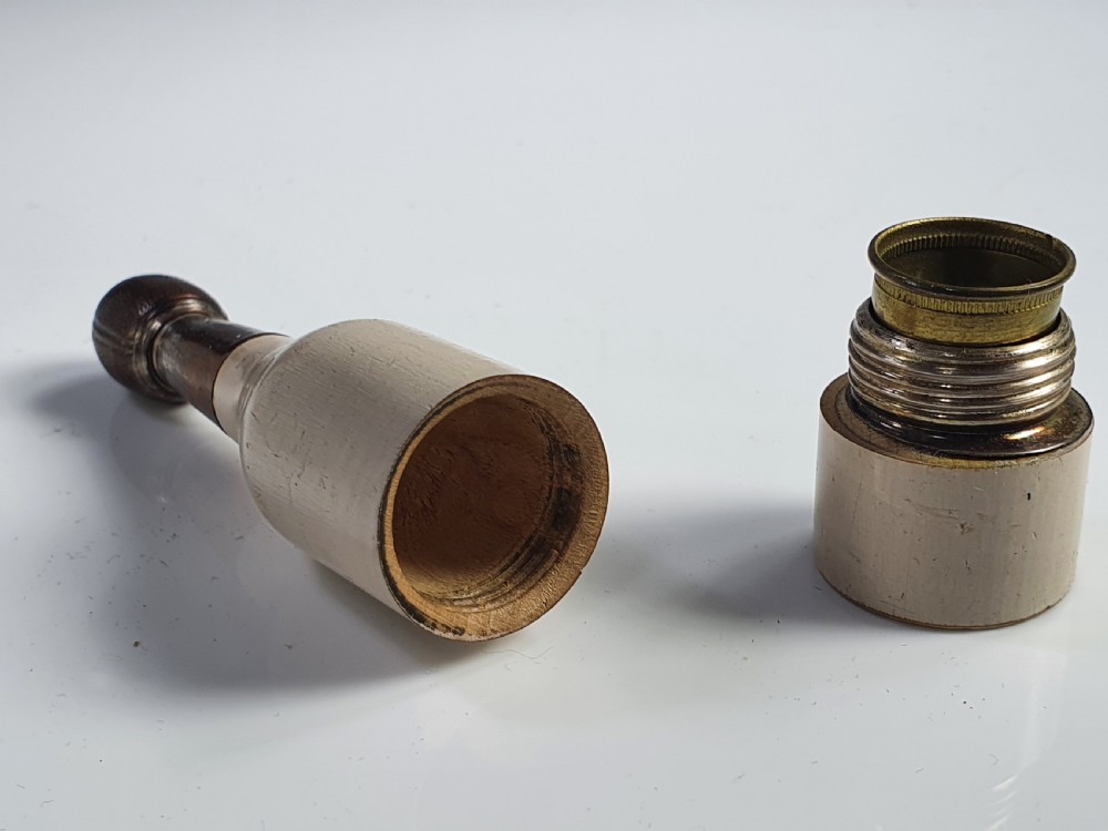Rare Antique Sewing Etui Shaped as a Champagne Bottle c1900 View IV