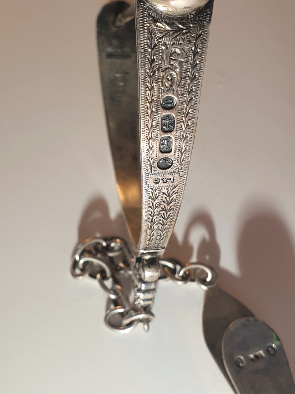Rare & Unusual Levi & Salaman Victorian Silver String Holder 1876 View VI