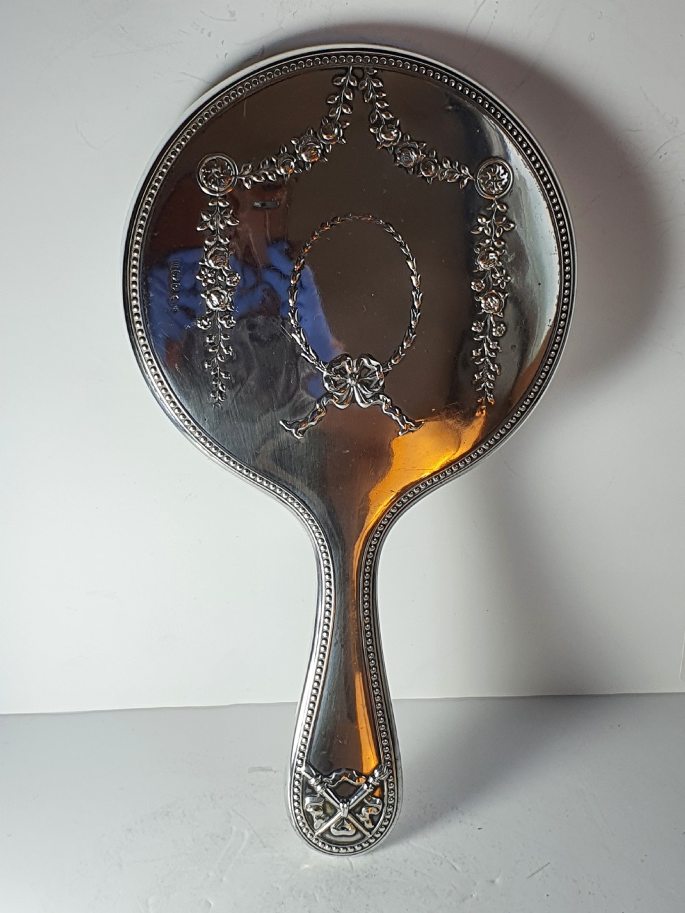Exceptional Quality Large Silver Hand Mirror 1911 View IV