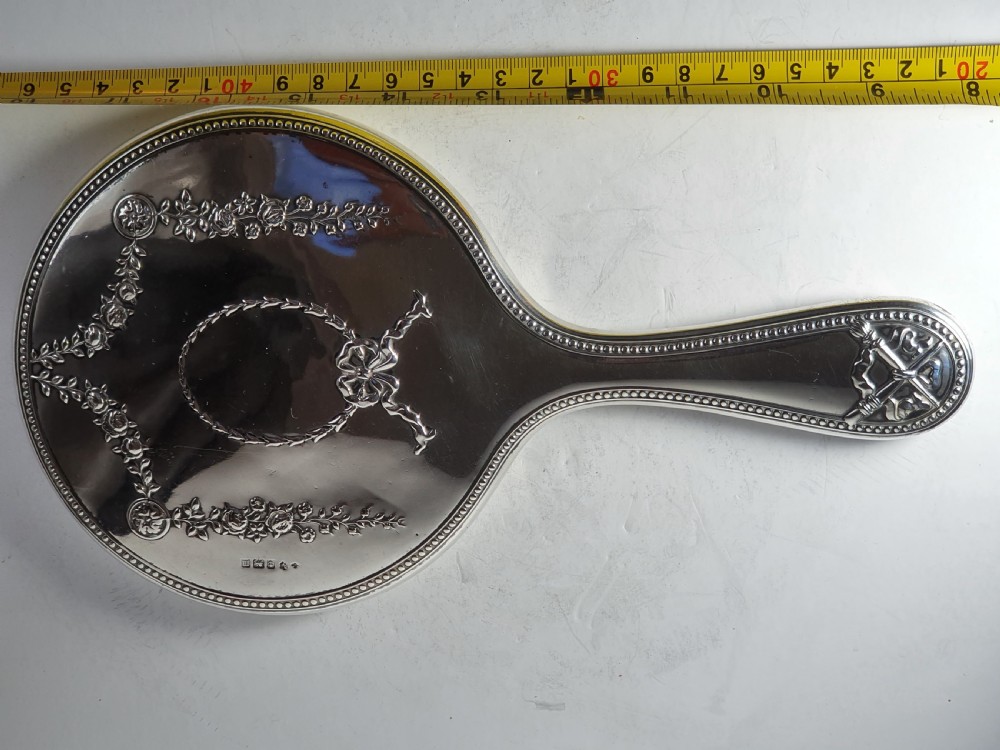 Exceptional Quality Large Silver Hand Mirror 1911 View VII