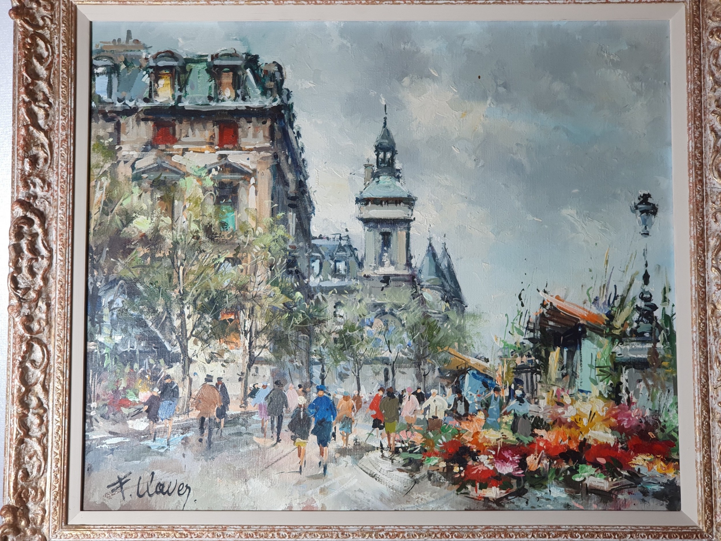 Beautiful Francois Claver Vibrant French Oil on Canvas c1950